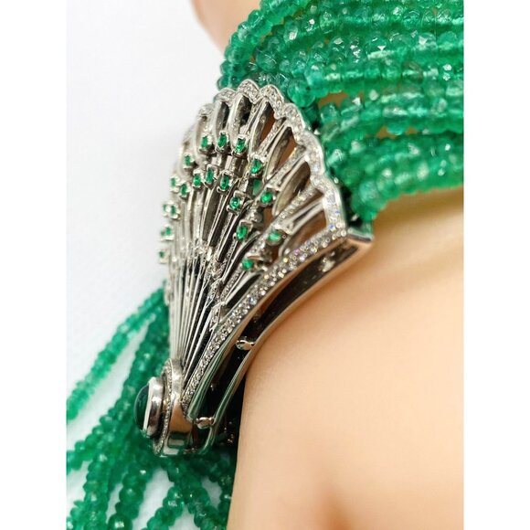 Ivanka Trump 18K 750 Emerald Diamond Lao Tong Collection Tassel Bracelet - Picture 11 of 16